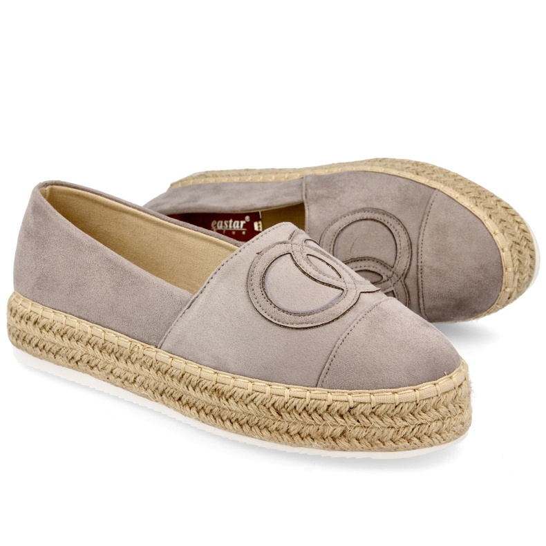 PS1 Women's Espadrilles On A Straw Platform Gray Febi grey