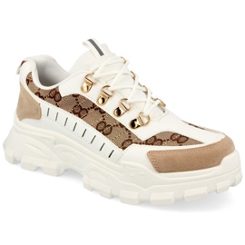 Women's Sneakers On A Massive Sole White Daydreamer beige brown golden