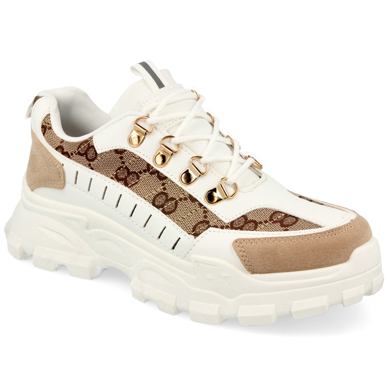 Women's Sneakers On A Massive Sole White Daydreamer beige brown golden