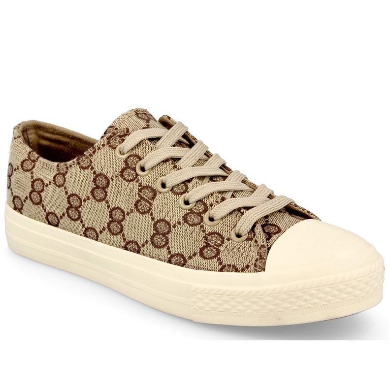 Women's Classic Logged Khaki Challenge Sneakers beige brown