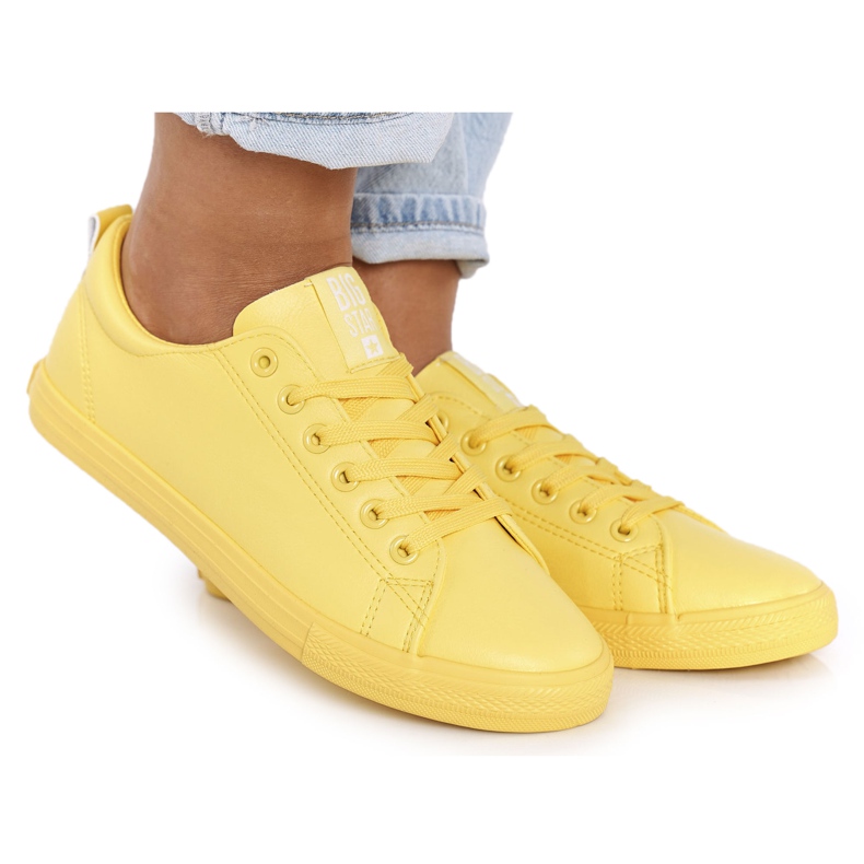 Women's Leather Sneakers Big Star HH274142 Yellow