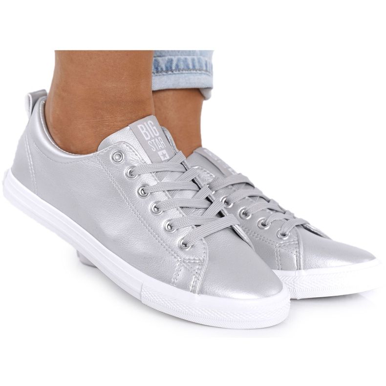 Women's Leather Sneakers Big Star HH274143 Silver