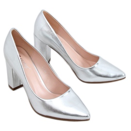 Pumps on the silver post NF-65P Silver