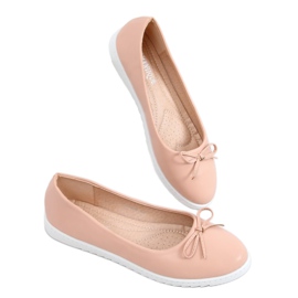 Women's beige and pink ballerinas YSD826 Nude