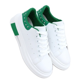Women's white and green sneakers SC36 WHITE / GREEN Women's white and green sneakers SC36 WHITE / GREEN