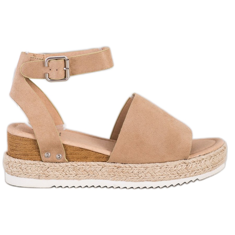 Kylie Beige Wedge Sandals brown