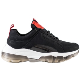SHELOVET Black Sneakers With Eco Leather SHELOVET Black Sneakers With Eco Leather