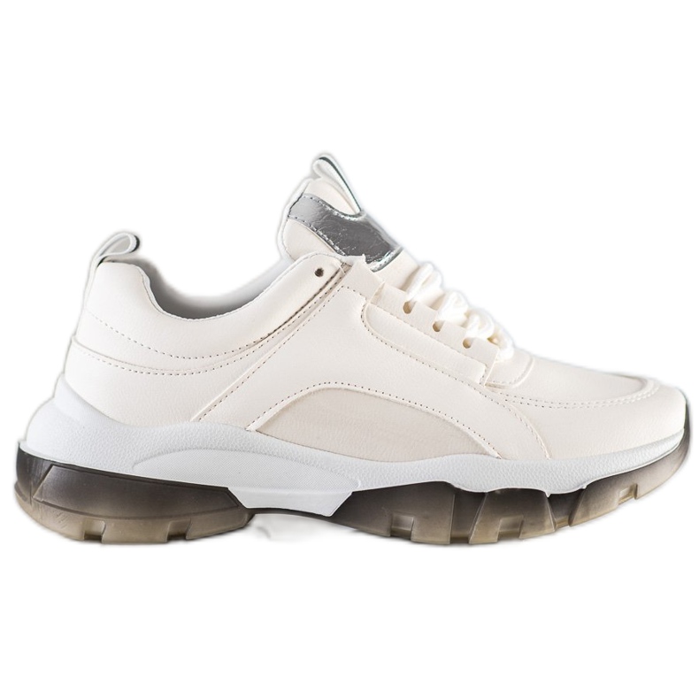 SHELOVET White Eco Leather Sneakers
