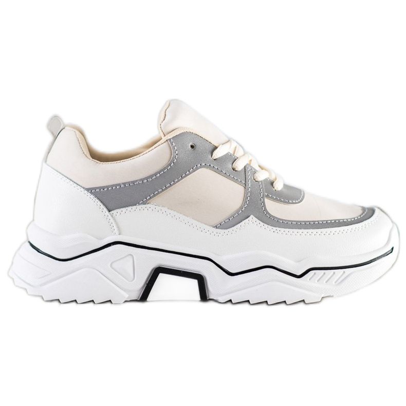 SHELOVET Comfortable sports sneakers white brown