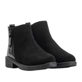 Black suede flat boots from Genesario