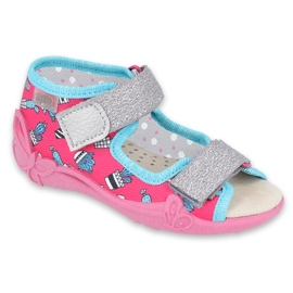 Befado yellow children's shoes 342P026 blue pink silver