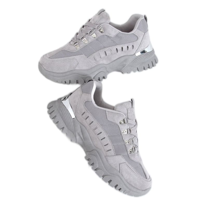 Gray sports shoes VL131P L.GRAY grey