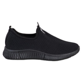 SHELOVET Comfortable Textile Sneakers black