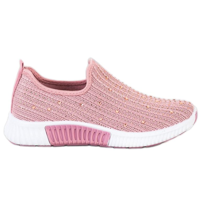 SHELOVET Slipons With Crystals pink