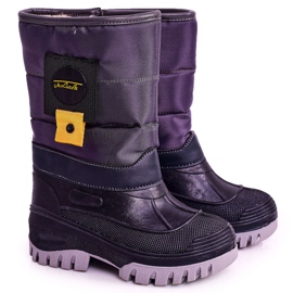 Apawwa Children's Snow Boots Warmed With Fur Gray Rubbi purple grey multicolored