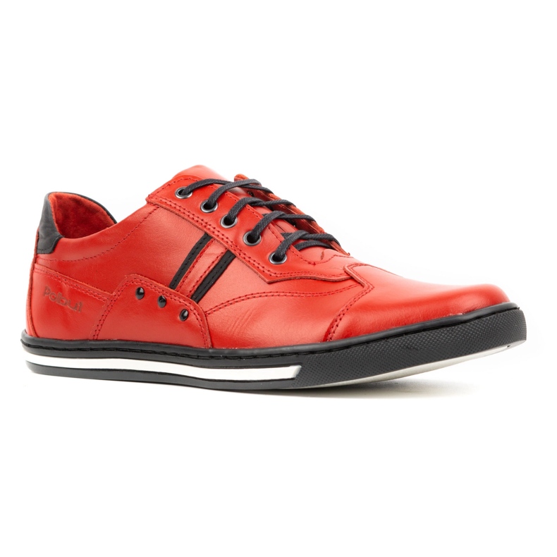 Polbut Casual men's shoes 1801L red with black