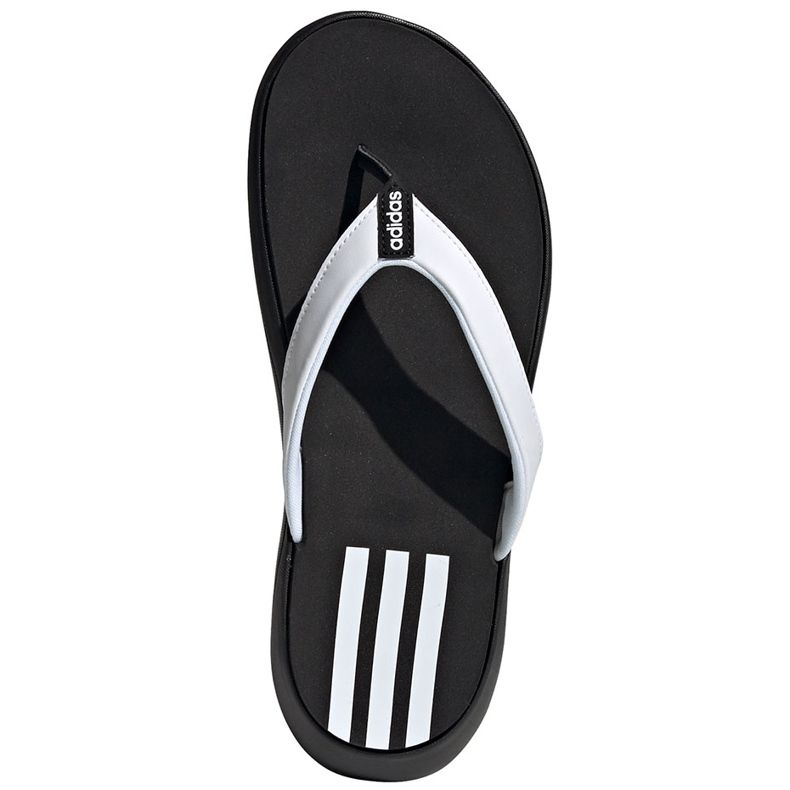 Adidas Women's Comfort Flip Flop white and black EG2065 slippers