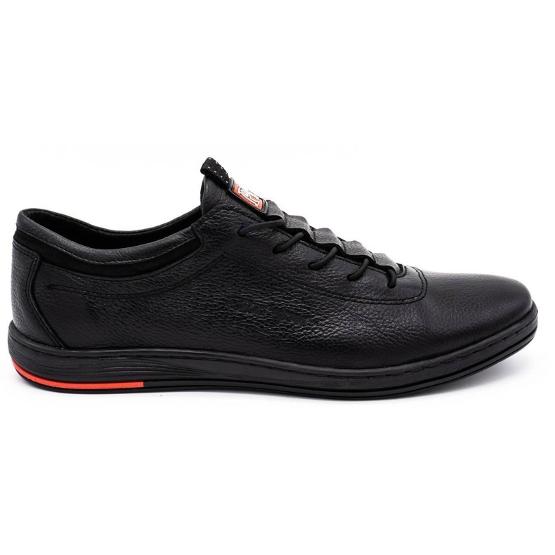 Polbut Black casual leather men's shoes K23