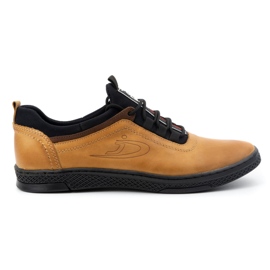 Polbut K24 red leather casual shoes yellow