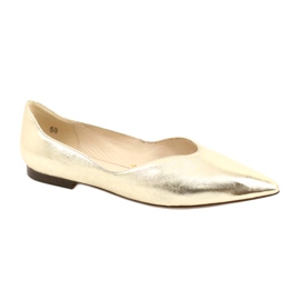 Women's lords ballerinas leather Caprice 24200 Gold golden Women's lords ballerinas leather Caprice 24200 Gold golden
