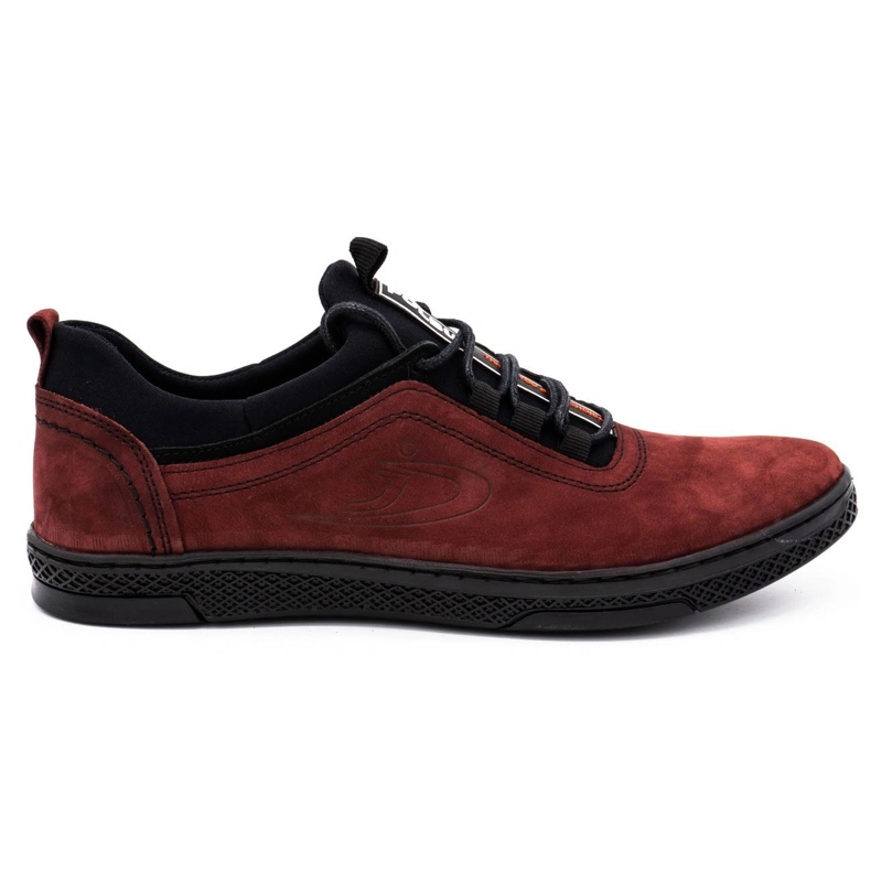 Polbut Men's leather casual shoes K24 burgundy red