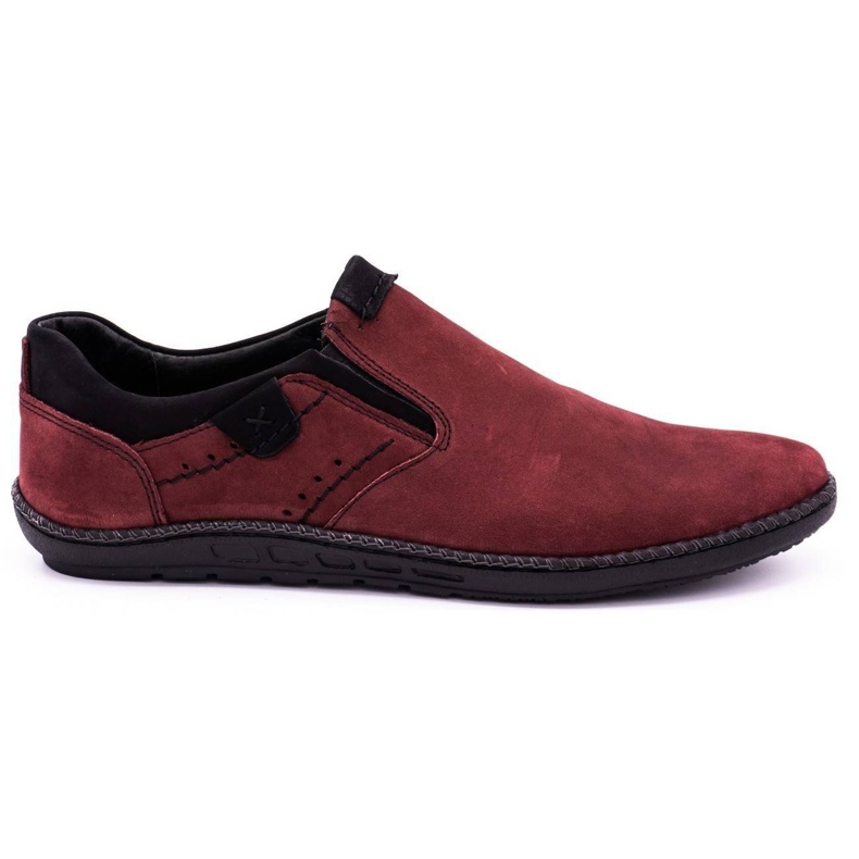 Polbut Men's casual slip-on shoes 401 burgundy red