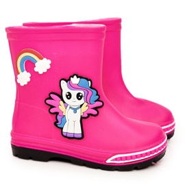 Children's Galoshes With a Fuchsia Pony pink