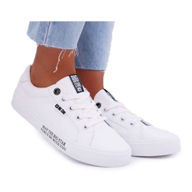 Women's leather sneakers with the inscription Big Star EE274316 White black