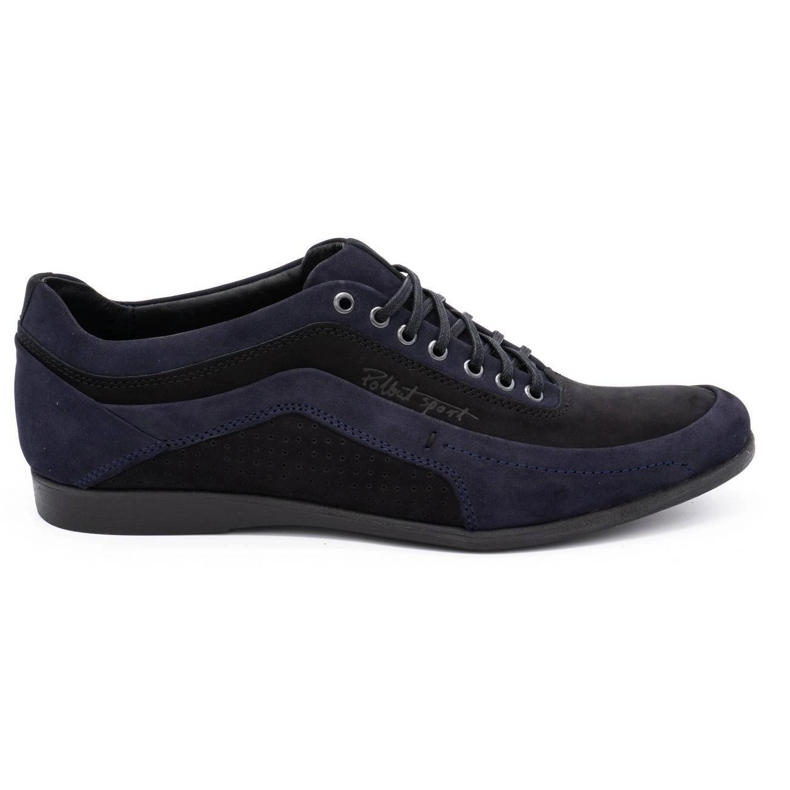 Polbut Men's casual shoes 2101P navy blue nubuck with black Polbut Men's casual shoes 2101P navy blue nubuck with black