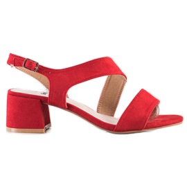 Kylie Red Sandals On Low Post