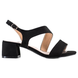 Kylie Black Sandals On Low Bar