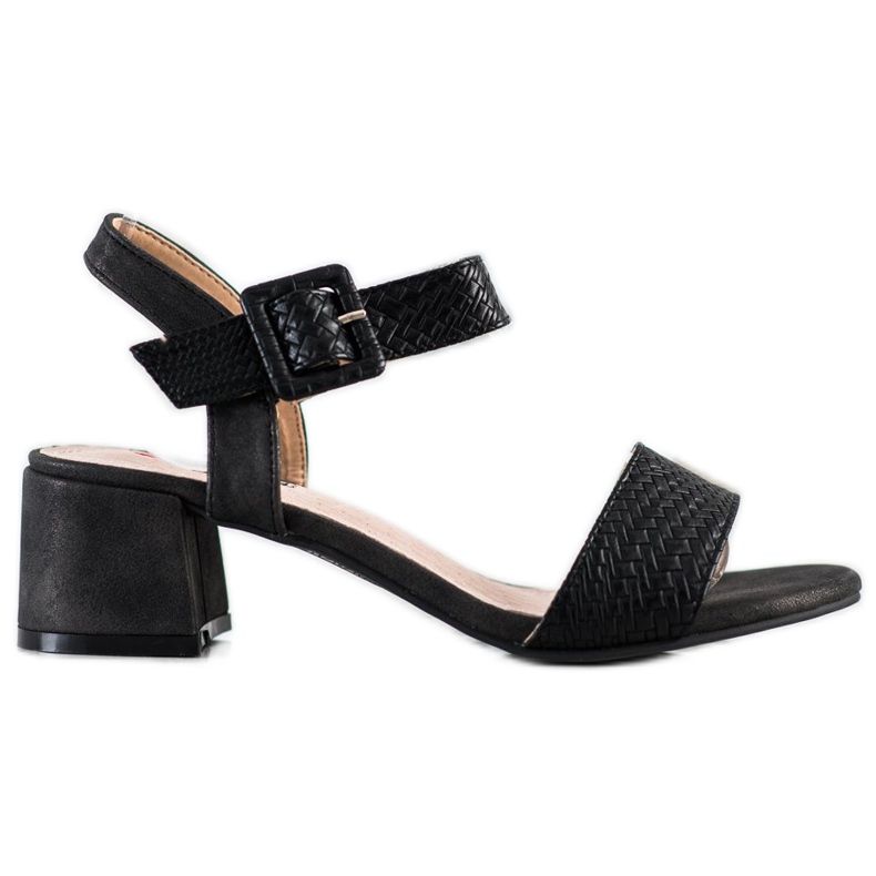Kylie Braided High Heel Sandals black