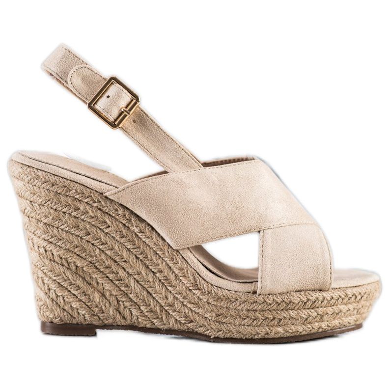 Sabatina Sandals On A Straw Wedge brown
