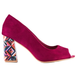 Sabatina Pumps With Patterned Heel purple
