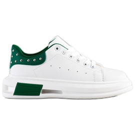 SHELOVET Sneakers With Studs white green
