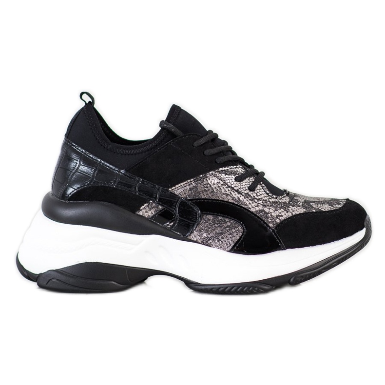 Bestelle Fashionable Sneakers On The Platform beige black Bestelle Fashionable Sneakers On The Platform beige black