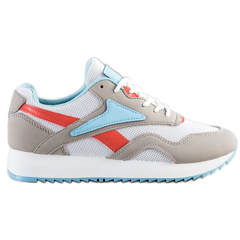 SHELOVET Sport Shoes With Mesh white blue orange grey