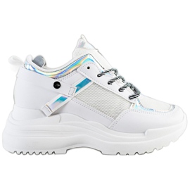 Marquiz Wedge Sneakers white silver