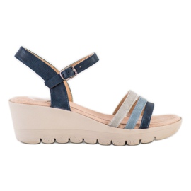 Kylie Wedge Sandals blue