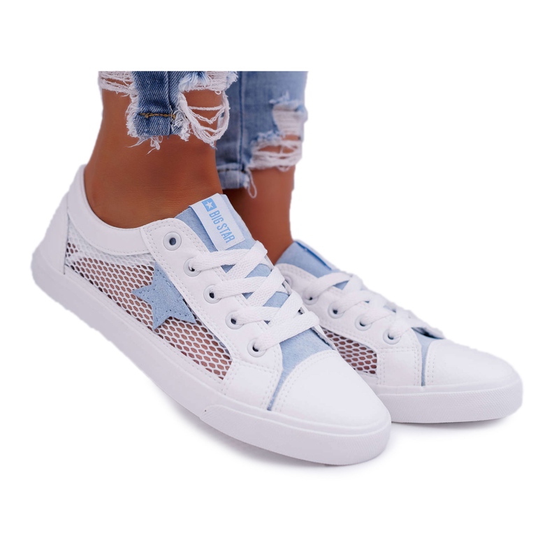 Women's Sneakers With Mesh Big Star DD274689 White-Blue Women's Sneakers With Mesh Big Star DD274689 White-Blue