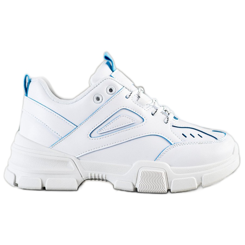 SHELOVET Fashionable White Sneakers blue