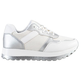 Bestelle Sneakers With Glitter Platform white silver
