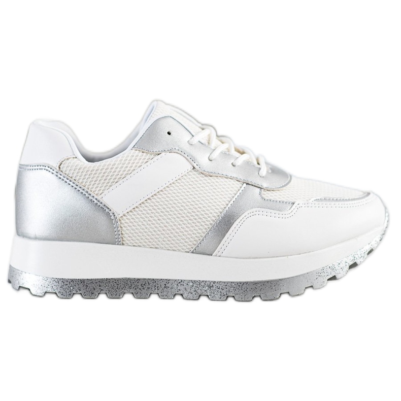 Bestelle Sneakers With Glitter Platform white silver