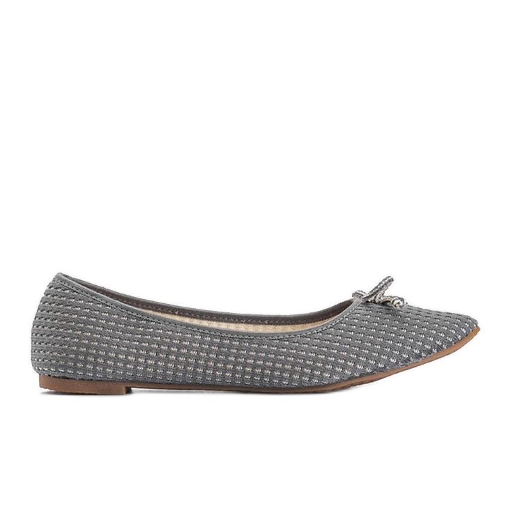 Del Amor gray textile ballerinas grey
