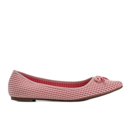 Del Amor pink fabric ballerinas