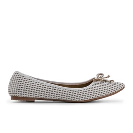 Del Amor beige fabric ballerinas