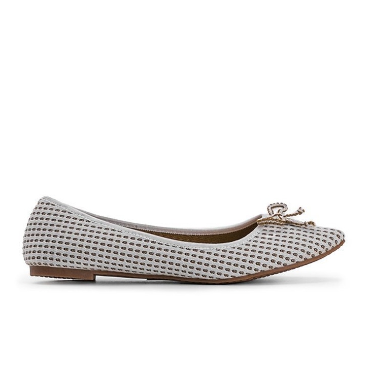 Del Amor beige fabric ballerinas