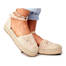 SEA Women's Espadrilles On Beige Palermo Linen Platform
