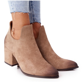 Vinceza Women's Ankle Boots With Cutouts Beige Caroline