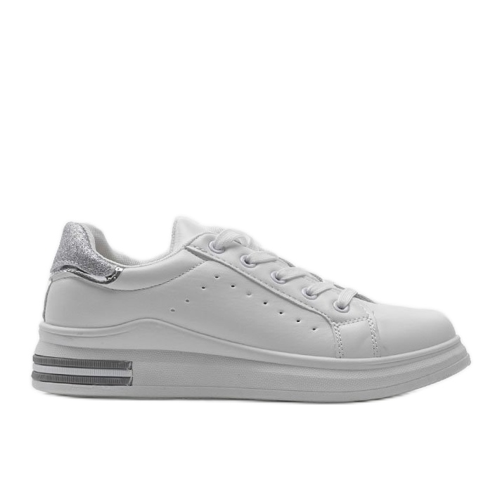 White and silver sports sneakers LDH003 grey